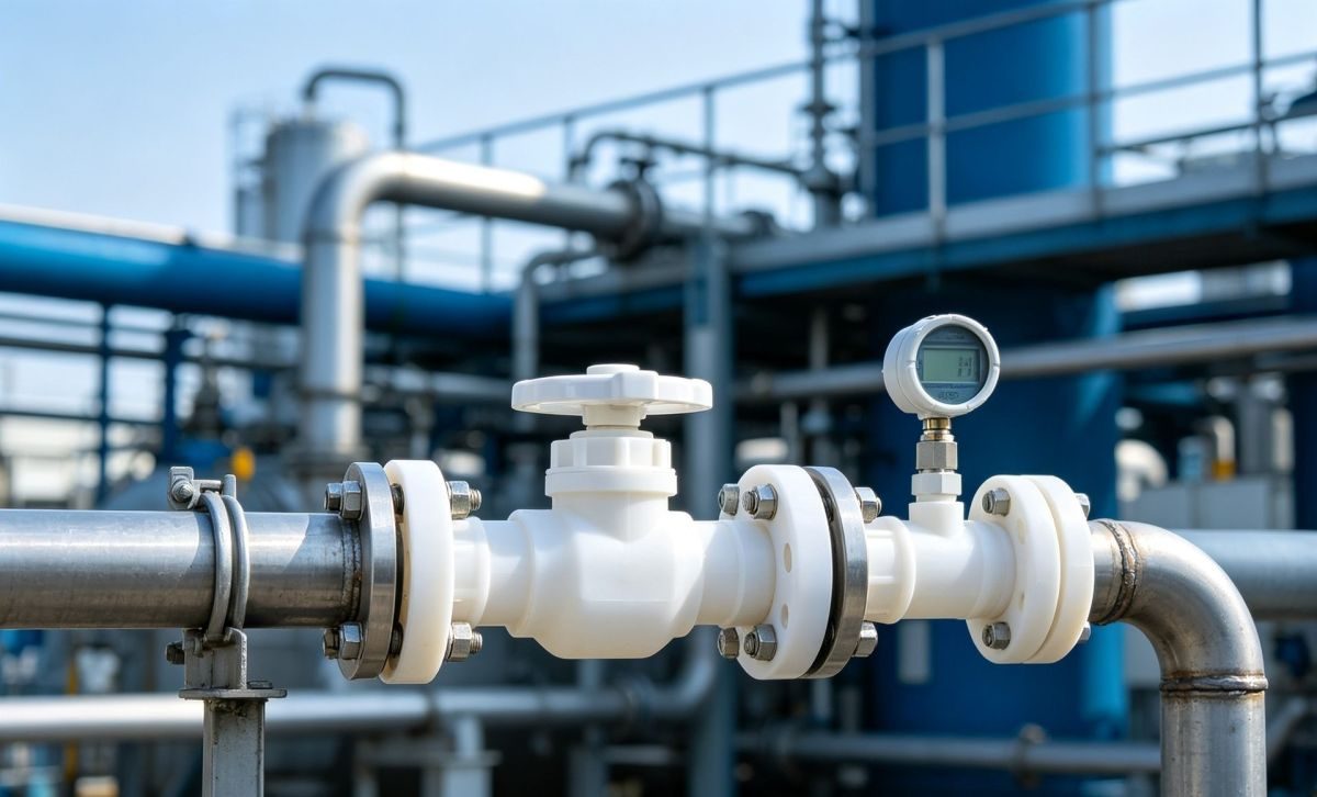 Chemical processing plastic components